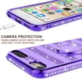 thumbnail image 3 of iPod Touch 7 Case,iPod 7/6/5 Case,Glitter Cute Phone Case Girls with Kickstand - Purple Stripe, 3 of 6