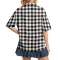 thumbnail image 5 of Sewkxo Polo à Manches Courtes pour Femmes, Col Oversize, T-Shirt à Enfiler Y2k, Décontracté, Ample, Mode Urbaine, Chandail de Rugby, Gris G, 5 of 5