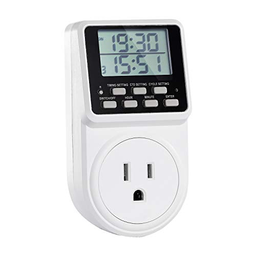 Digital Infinite Repeat Cycle Plug Timer Switch with Countdown and 24