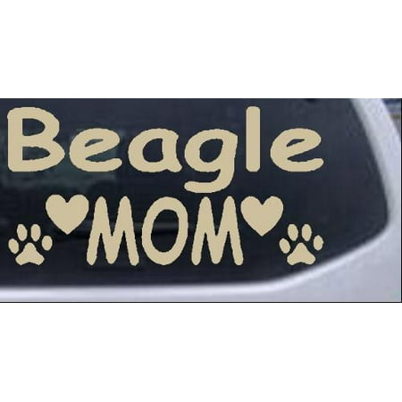 

Beagle Mom With Dog Paw Prints Car or Truck Window Decal Sticker