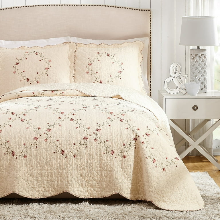 Better Homes & Gardens Hannalore Cotton Quilt, Burgundy, King, All