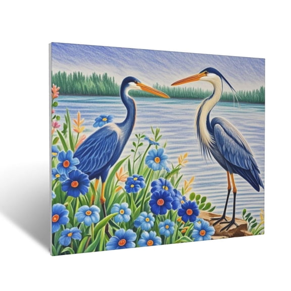 Canvas Decorative Picture Canvas Paintings Pink Egret Wall Art Bedroom For Living Room Bedroom Kitchen Office Home Decor 16 X 20