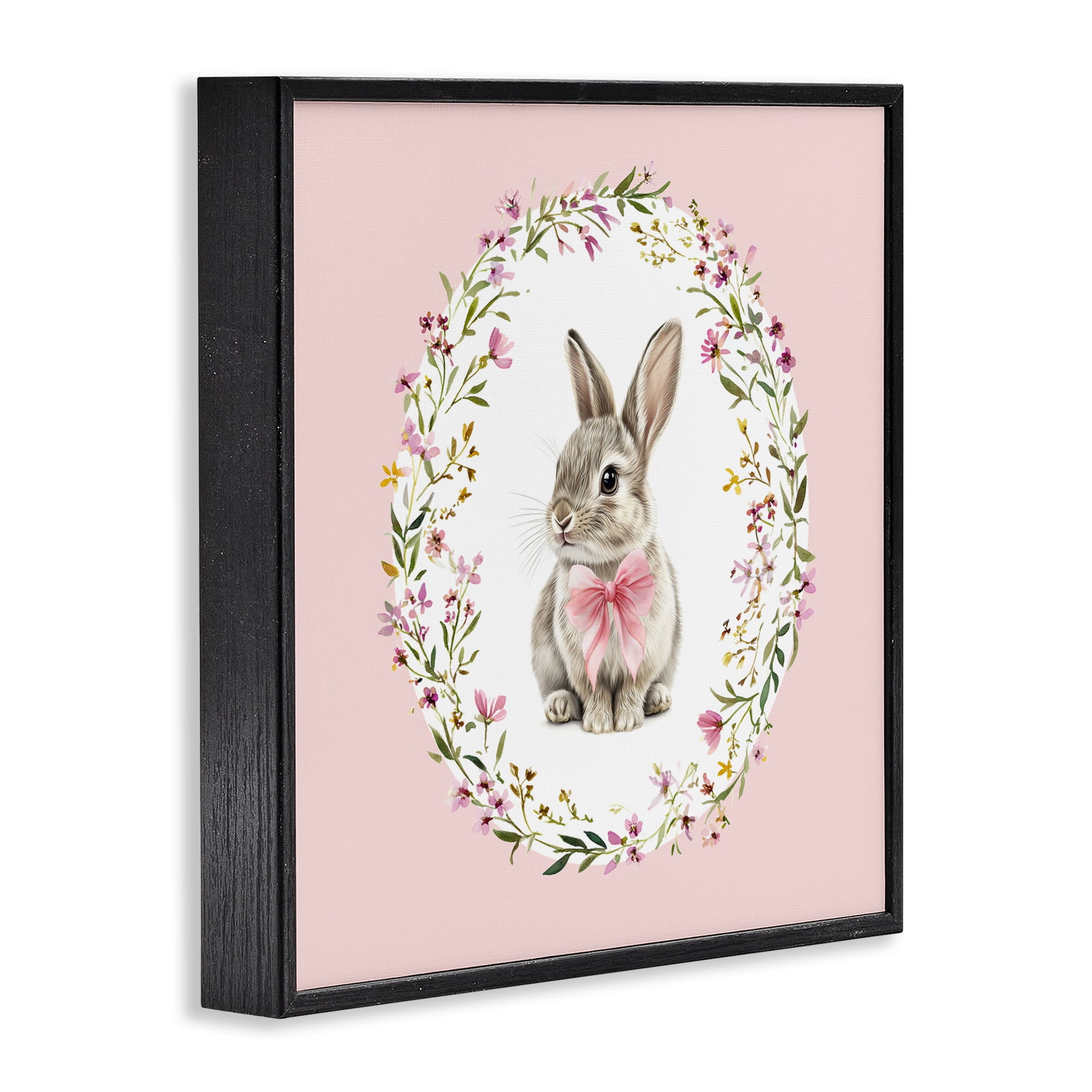 Stupell Industries Blush Pink Bunny Black Framed Giclee Art, design by Christine Simpson Art