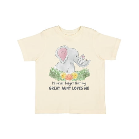 

Inktastic I ll Never Forget That My Great Aunt Loves Me Cute Elephants Gift Toddler Boy or Toddler Girl T-Shirt