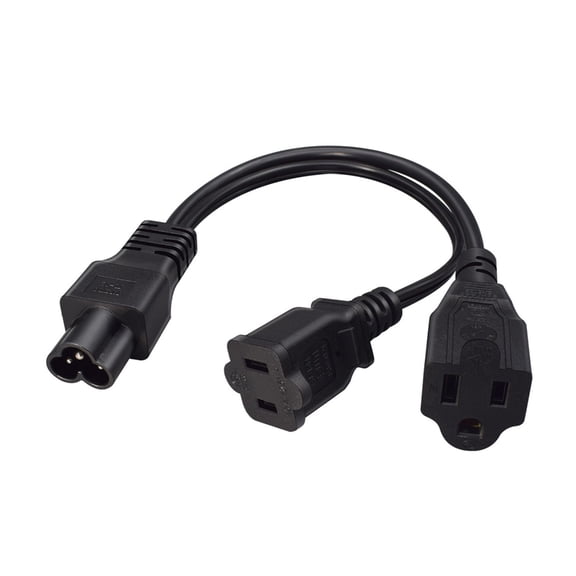 NoavLife 30cm IEC320 C6 To NEMA 1 15R And 5 15R Adapters Cable 1ft Length For Efficient Power Sharing charging cable