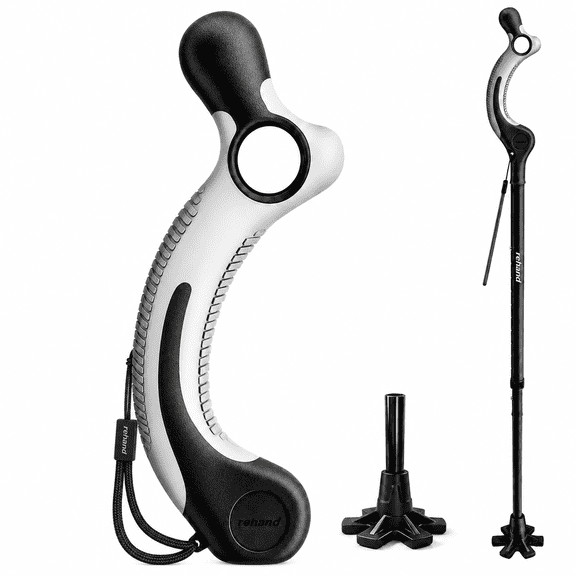REHAND Upright Posture Walking Cane,Self Standing Cane for Walking,Folding,Adjustable