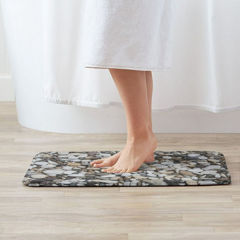 Marble Bathroom Room Carpet, Absorbent Floor Mat Custom