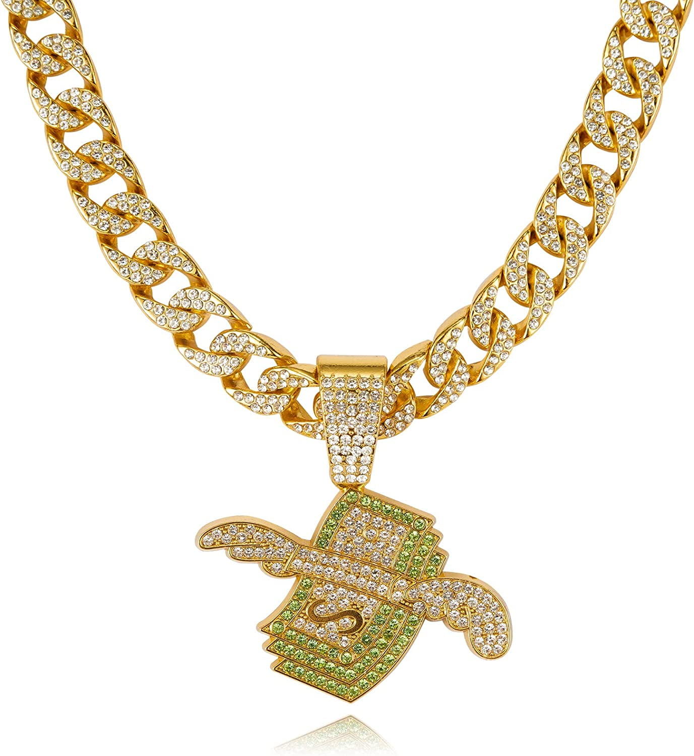 HANRU Miami Mens Cuban Link Chain Silver Gold Plated Bling Cuban