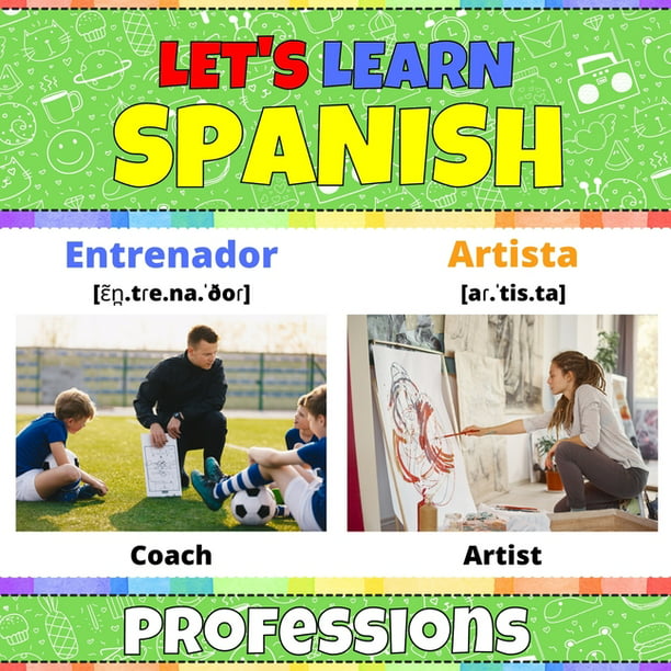 Let's Learn Spanish : Professions: Spanish Picture Book With English  Translations and Transcription. Easy Teaching Spanish Words for Kids.  Bilingual Early Learning Spanish Book for Kids. Fun and Easy Spanish  Language For