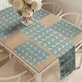 thumbnail image 2 of Ambesonne Green Table Runner & Placemats, Victorian, Placemat 4 pcs + Runner 12"x90", Pale Sage Green White, 2 of 2