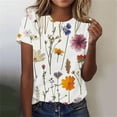 thumbnail image 2 of EINCcm Summer Tops for Women Graphic Tshirts Oversized Tees Casual Floral Crew Neck Short Sleeve Blouse Top, 2 of 4