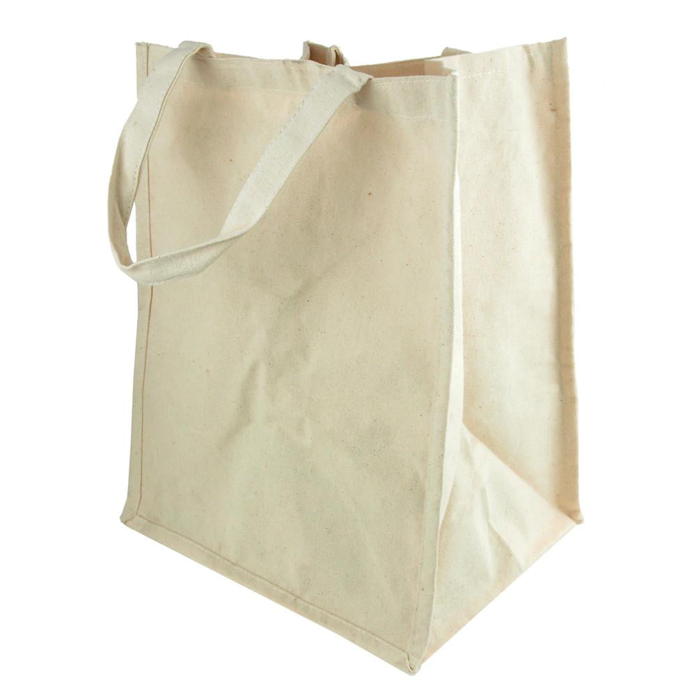 Cotton Canvas Tote Shopping Bag with Gusset, 14-Inch - Walmart.com ...