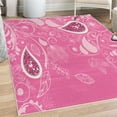 thumbnail image 1 of Paisley Decorative Rug, Oriental Motifs with Swirled Branch and Flower Pattern Bohemian Illustration, Quality Carpet for Bedroom Dorm and Living Room, 6 Sizes, Pink Maroon, by Ambesonne, 1 of 4