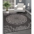 thumbnail image 2 of ZXNYH Outdoor Rug - Modern Area Rugs for Indoor and Outdoor patios, Kitchen and Hallway mats - Washable Outside Carpet (5x7, Bordered - Beige/White), 2 of 8