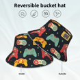 thumbnail image 2 of Lukts Retro Video Game Print Double-Side-Wear Reversible Reflective Bucket Hat Travel Beach Hat, 2 of 6