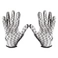 thumbnail image 4 of Guantes de fútbol blancos antideslizantes con agarre de silicona, guante receptor deportivo, correa de muñeca ajustable y transpirable para deporte, color blanco, M, 4 of 10