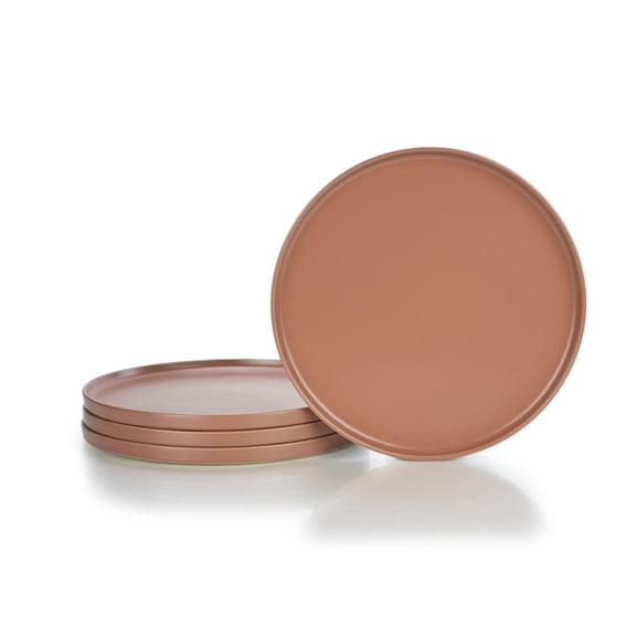 Everything Kitchens Modern Flat 11" Dinner Plates (Set of 4) | Terracotta
