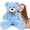 Blue-teddy, variant on MorisMos 39in Large Blue Teddy Bear Stuffed Animal, Big Soft Curly Plush Bear with Classic Plaid Bow
