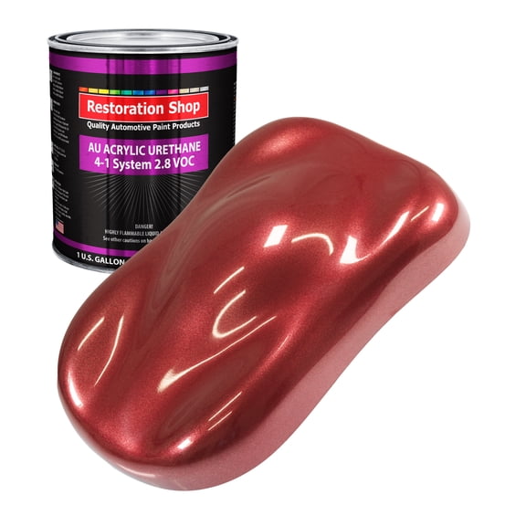 Restoration Shop Firemist Red Acrylic Urethane Auto Paint - Gallon Paint Color Only, Single Stage High Gloss