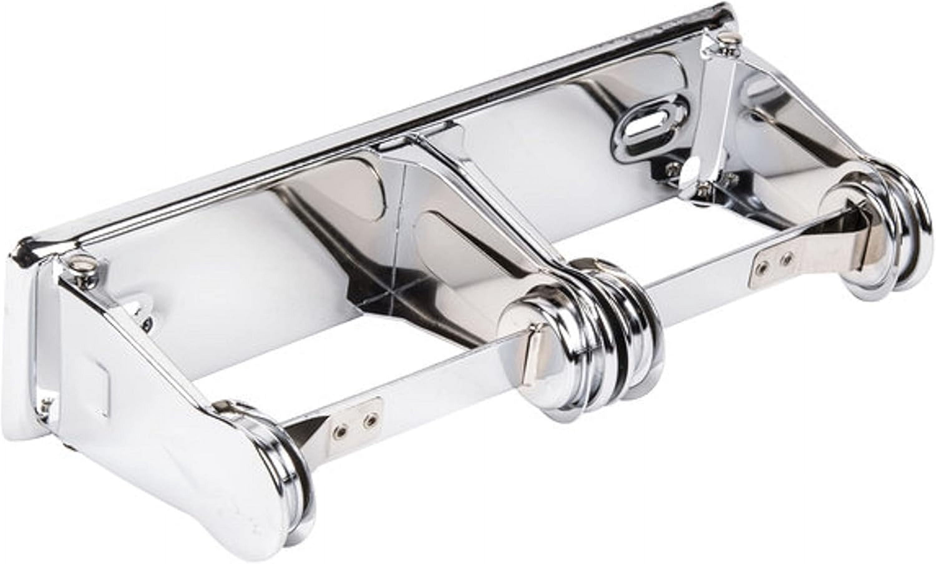 TrueCraftware- Dual Roll Locking Toilet Tissue Dispenser fits 4" Diameter Toilet Paper Roll Chrome Plated- Bathroom Toilet Paper Holder Wall Mounted Toilet Roll Holder for Bathroom Kitchen Washroom