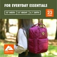 thumbnail image 3 of Ozark Trail Asheville Backpack, Dual-Carry, Orchid Plum, 22L Capacity, Unisex, Polyester, Everyday Use, 3 of 14