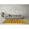 thumbnail image 3 of Ahgly Company Machine Washable Indoor Square Abstract Yellow Modern Area Rugs, 5' Square, 3 of 4