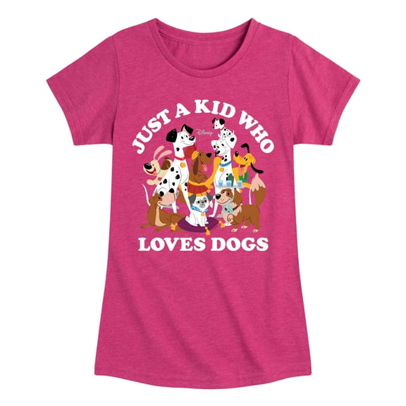 Disney Classics - Cats & Dogs - Just A Kid Who Loves Dogs - Toddler And Youth Girls Short Sleeve Graphic T-Shirt