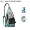 thumbnail image 2 of Wanderlust Mandala Sling Backpack&nbsp;- Ethnic Bohemian Pattern Crossbody Shoulder Bag, USB Port for Tech Essentials, 2 of 4