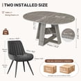 thumbnail image 4 of Hawsaiy Extendable Round to Oval Dining Table Set for 4–6, Space-Saving Wooden Table with Hidden Storage, Expandable Dining Table with Upholstered Chairs(Gray Table+4 Dark Gray Chairs), 4 of 10