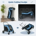 Pefilos 46" Pet Stroller 4 Wheels Extra Large Dog Cat Stroller, Carrier Jogger Travel Foldable Puppy Stroller with Dual Entry, Blue Pefilos 46" Pet Stroller 4 Wheels Extra Large Dog Cat Stroller, Carrier Jogger Travel Foldable Puppy Stroller with Dual Entry, Blue