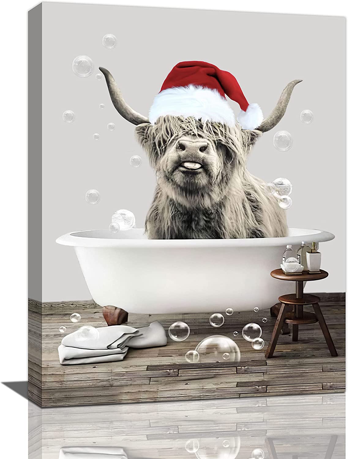 Bathroom Wall Art Christmas Bathroom Wall Decor Farmhouse Highland Cow
