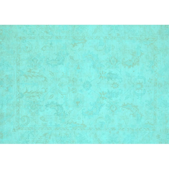 Ahgly Company Indoor Rectangle Oriental Light Blue Modern Area Rugs, 3' x 5'