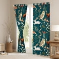 thumbnail image 3 of Manfei Cartoon Fox Owl Animal Blackout Curtains Set of 2 (52x84 Each), Rustic Plant Botanical Window Curtains, Teal Bohemian Style Curtains and Drapes, Window Curtains Room Decor, 3 of 6
