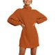 thumbnail image 1 of Vestido de suéter de gran tamaño suelto informal de manga larga con cuello alto para mujer vestidos de suéter de invierno suave Adepaton WMZL-2283-44, 1 of 6
