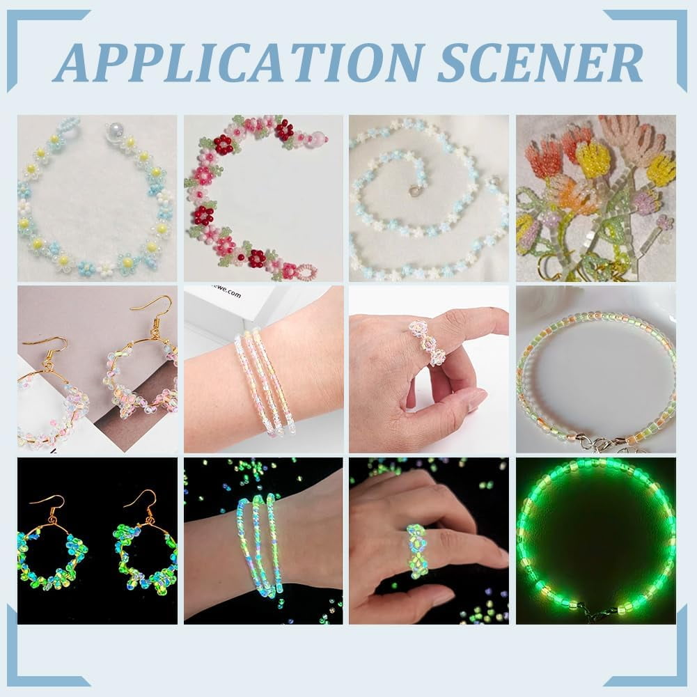 11581pcs Luminous Glass Seed Beads 24 Styles Glow in The Dark 2/2.5/4mm
