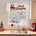 thumbnail image 2 of Merry Christmas Valances for Windows, Winter Red Plaid Elk Xmas Linen Rod Pocket Valance Short Window Treatments Curtains for Kitchen Bathroom Bedroom Decor, 42 x 18 Inches, 2 of 9
