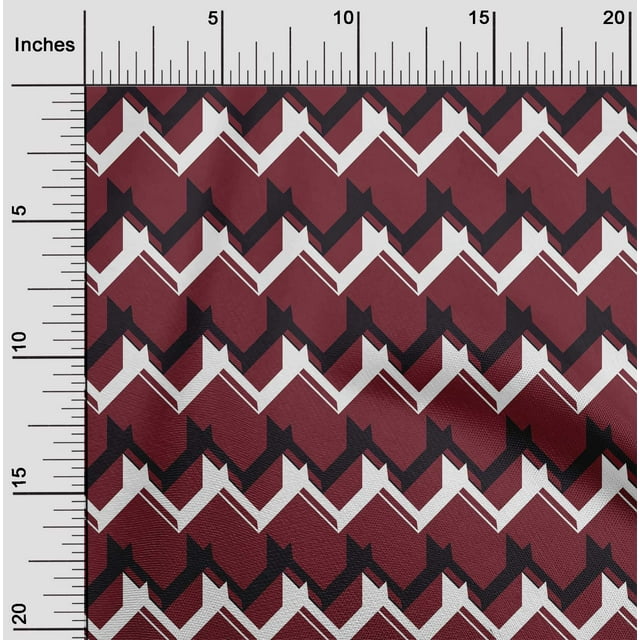 oneOone Polyester Lycra Fabric Chevron Geometric Print Fabric By The Yard 56 Inch Wide