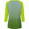thumbnail image 4 of LYEAA Women's Tops 3/4 Inch Length Sleeves Crew Neck 3/4 Sleeve T-shirt Fashion Gradient Striped Tees Loose Soft Comfortable Blouse Dressy Casual Breathable Trendy Clothing Green M, 4 of 4