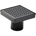thumbnail image 2 of HEATGENE 4-Inches Square Shower Drain with Flat Cover, Stainless Steel Shower Floor Drain with Removable Quadrato Pattern Grate, Floor Shower Drain with Hair Strainer, Venetian Bronze, 2 of 8
