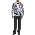 thumbnail image 2 of Lars Amadeus Animal Printed Blazer for Men's Slim Fit One Button Sports Coats XL Dark White, 2 of 5