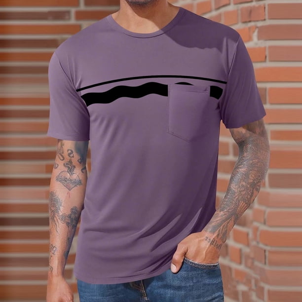Tops para hombre, blusas y camisas de manga corta con cuello redondo para hombre, camisetas casuales estampadas con bolsillo para hombre, blusas de manga corta con cuello redondo, blusa para hombre, b