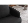 thumbnail image 5 of Oversized Swivel Accent Chair for Living Room, 360° Swivel Barrel Modern Chair Comfy Linen Upholstered Armchair with Soild Wood Round Brown Base for Bedroom, Dark Gray, 5 of 9