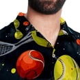 thumbnail image 5 of Tennis Men's Casual Short Sleeve Printed Button Down Spread Collar Tops Summer Beach Shirts Unisex, 5 of 6