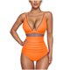 thumbnail image 1 of Traje de baño de verano para mujer, de color liso, con cojín en el pecho y sin soporte de acero, sin espalda, con tirantes, de nailon., 1 of 6