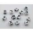 thumbnail image 3 of U8MO 250 White with Black Acrylic Alphabet Letter "A-Z" Acrylic Cube Pony Beads 6X6mm-U, 3 of 7