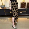 thumbnail image 2 of Falda Nanfu Premium 2024 Otoño/Invierno Elegante Adelgazante Encaje Patchwork Flocado Bordado Vestido Largo A1446, 2 of 4