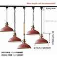 thumbnail image 3 of FSLiving J Track Pendants Lighting Iron Art Iron Macaron Red Decoratefor Instant Pendant Light for Cabinet Kitchen Island Customizable Track Lighting Bulbs Not Included - 3 Lights, 3 of 7
