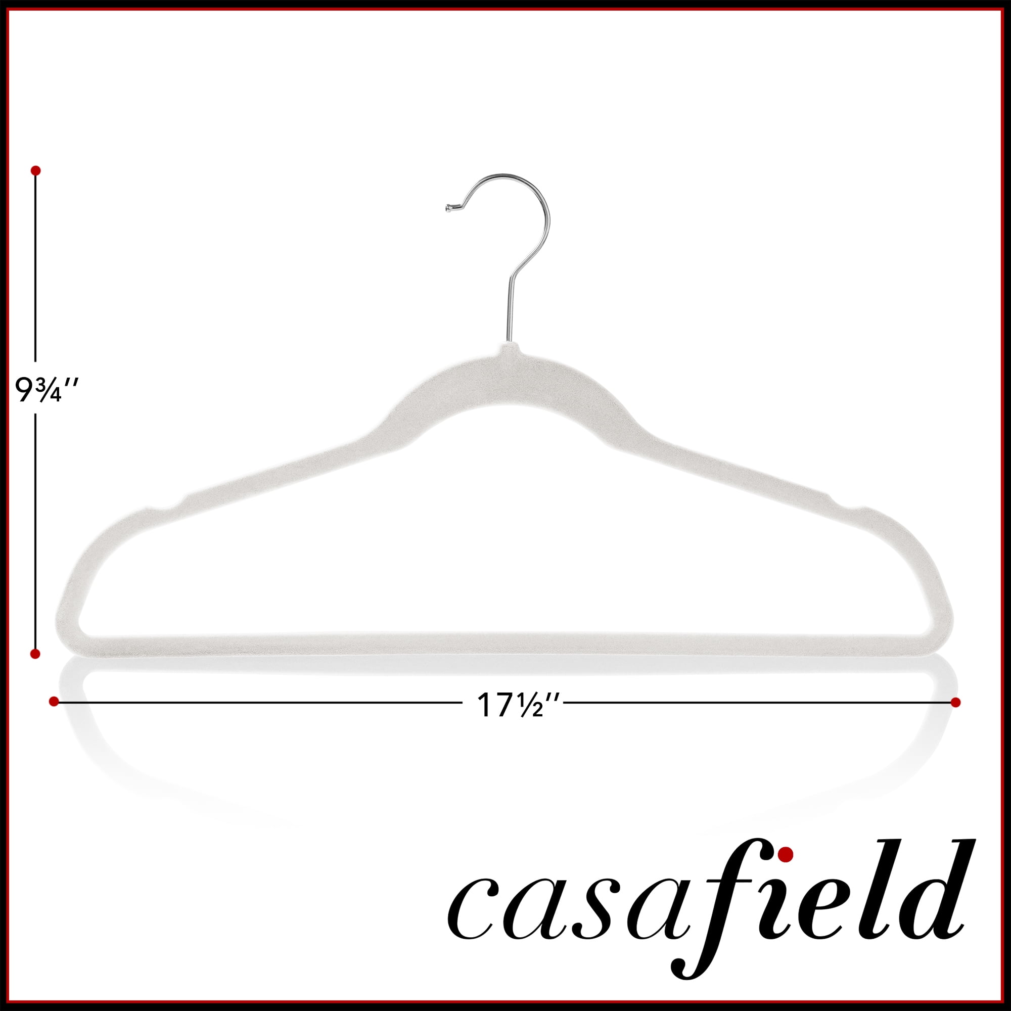 Casafield 50 Velvet Suit Hangers, Ivory - Space Saving, Non-Slip & Swivel Hook