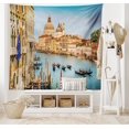 thumbnail image 3 of Tapiz, Góndolas en el Canal Grande Atardecer en la ciudad de Venecia Impresión de imagen de vista romántica, colgante de pared para decoración de dormitorio, sala de estar, dormitorio, 95x73 CM, 3 of 5