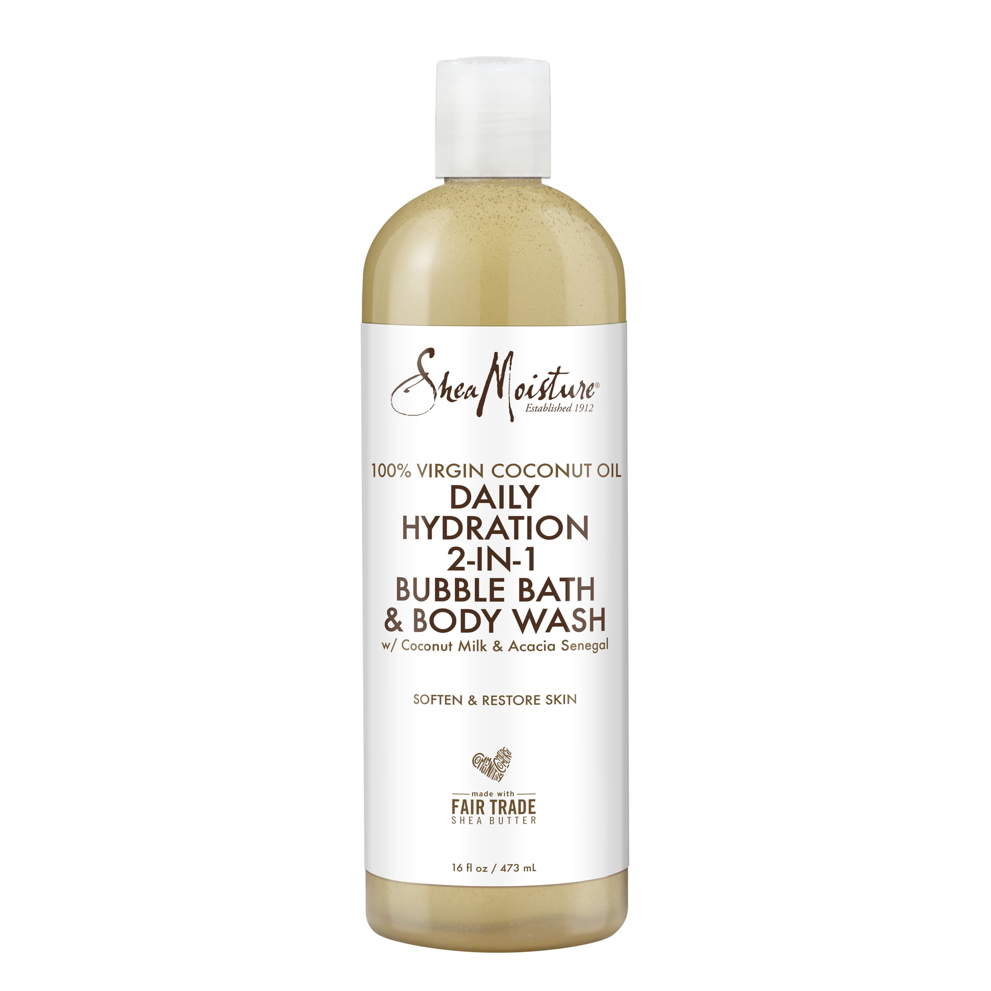 SheaMoisture Bubble Bath & Body Wash 100% Virgin Coconut Oil, 16 oz